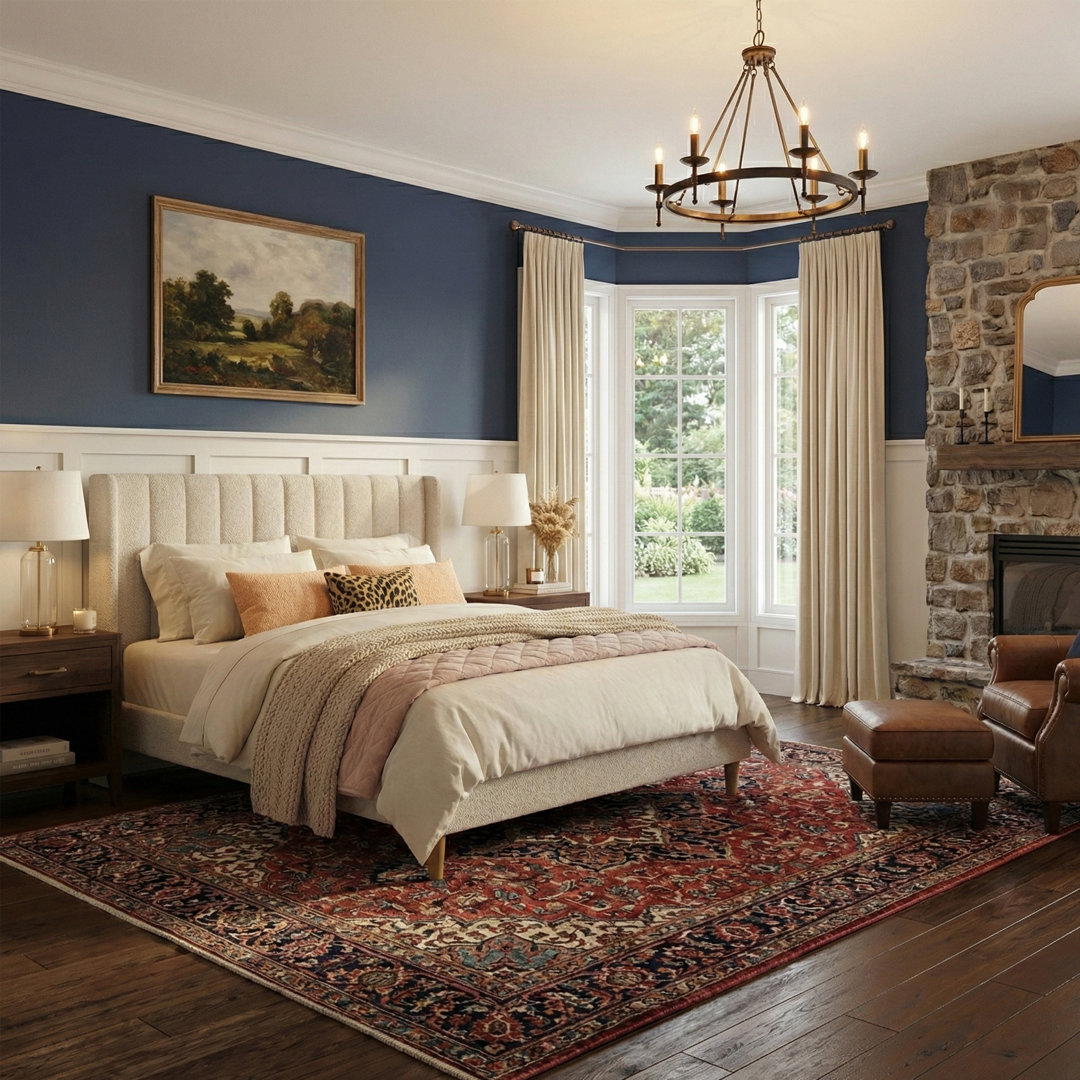 Deeb Vertical Channel Tufted Wingback Platform Bed